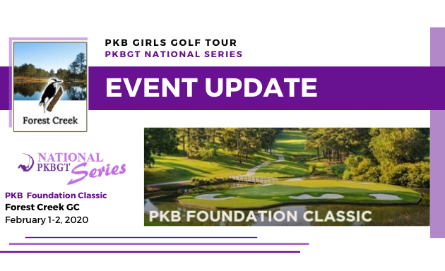 Update: PKB Foundation Classic at Forest Creek GC